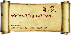 Mészöly Dénes névjegykártya