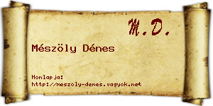 Mészöly Dénes névjegykártya
